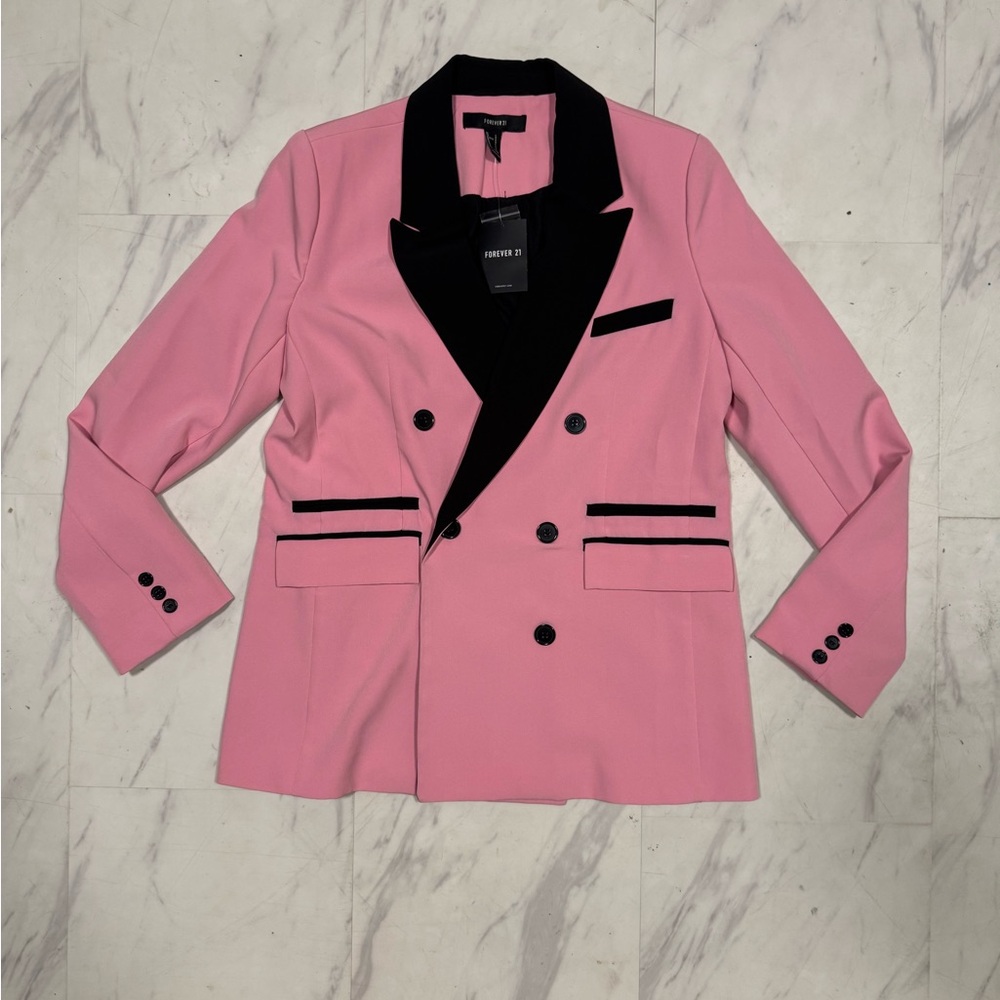 Pink and black blazer
